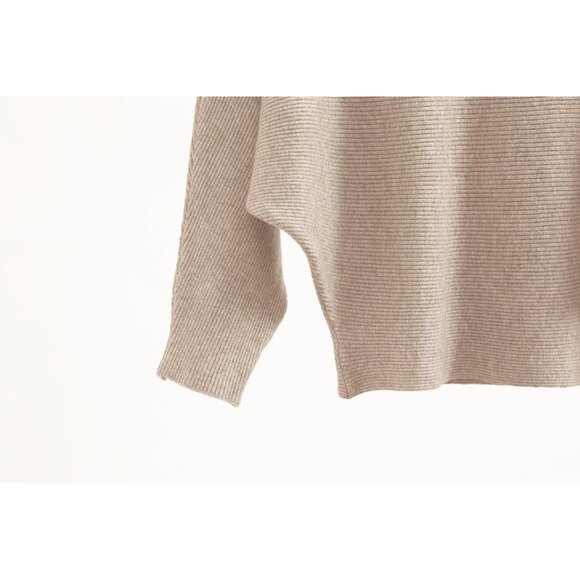 Women's Knit Sweater Oversized Batwing Sleeves Boat Neck One Size Casual - Picture 3 of 4